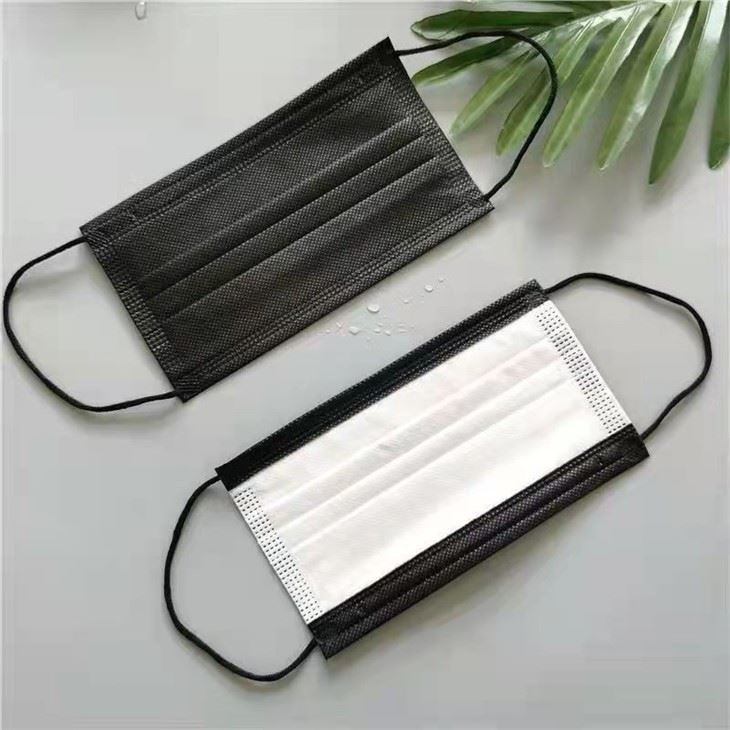 3ply Black White Face Mask Disposable Non-woven 50pcs Package Box